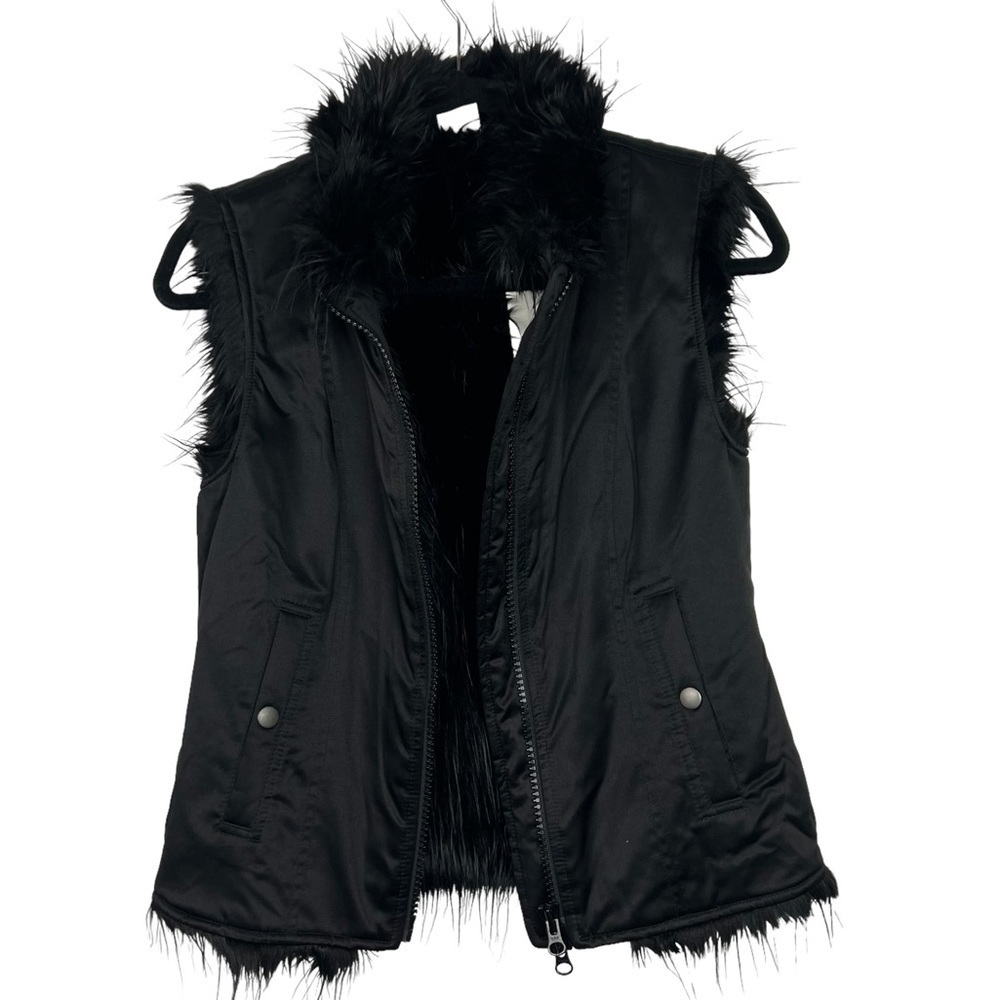 A/X Armani Exchange Black Faux Fur Lined Vest Jacket $158 NWT XS - Picture 7 of 13
